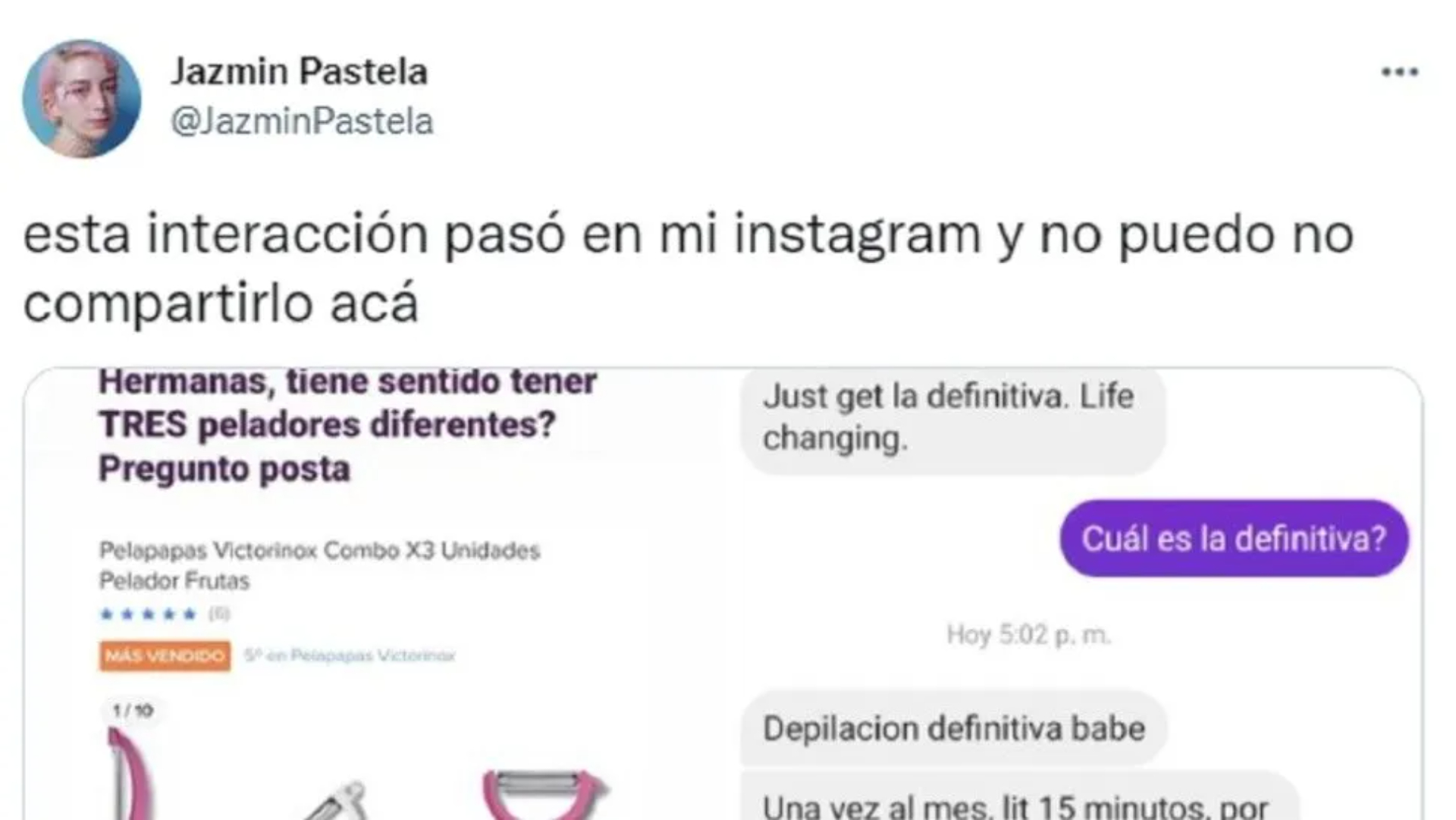 Nunca te lo hiciste?quot;: Confundió un pelapapa con una maquinita de  depilación y se volvió viral - Canal 9 Televida Mendoza