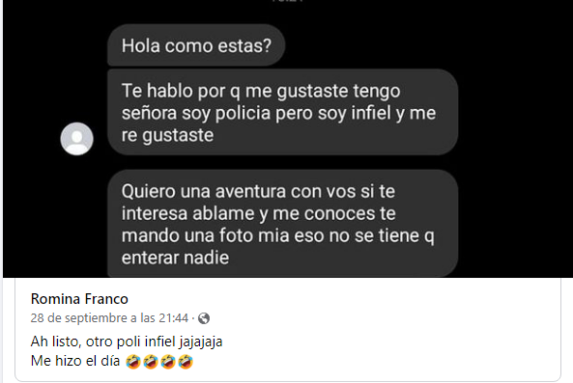 Soy policía pero soy infiel